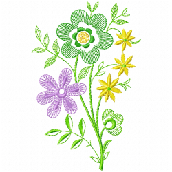 Flowers And Tree Embroidery Design 4 Flowers And Tree Embroidery Design 4